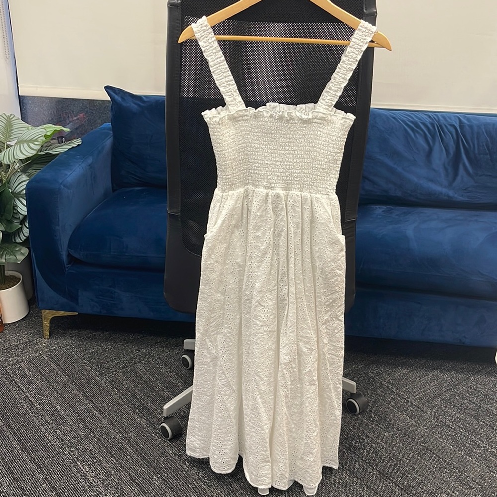 White Sleeveless Midi Sundress
